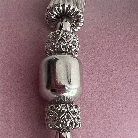 Monet Silver Textured Bead Choker Necklace - Picture 5 of 6